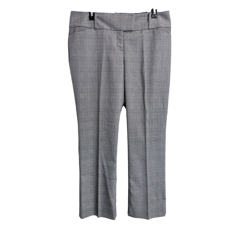 The Limited Cassidy Fit Bootcut Dress Pants Womens 12 Short Grey Glen Plaid NWT